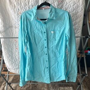 Cinch Turquoise Geometric Shirt